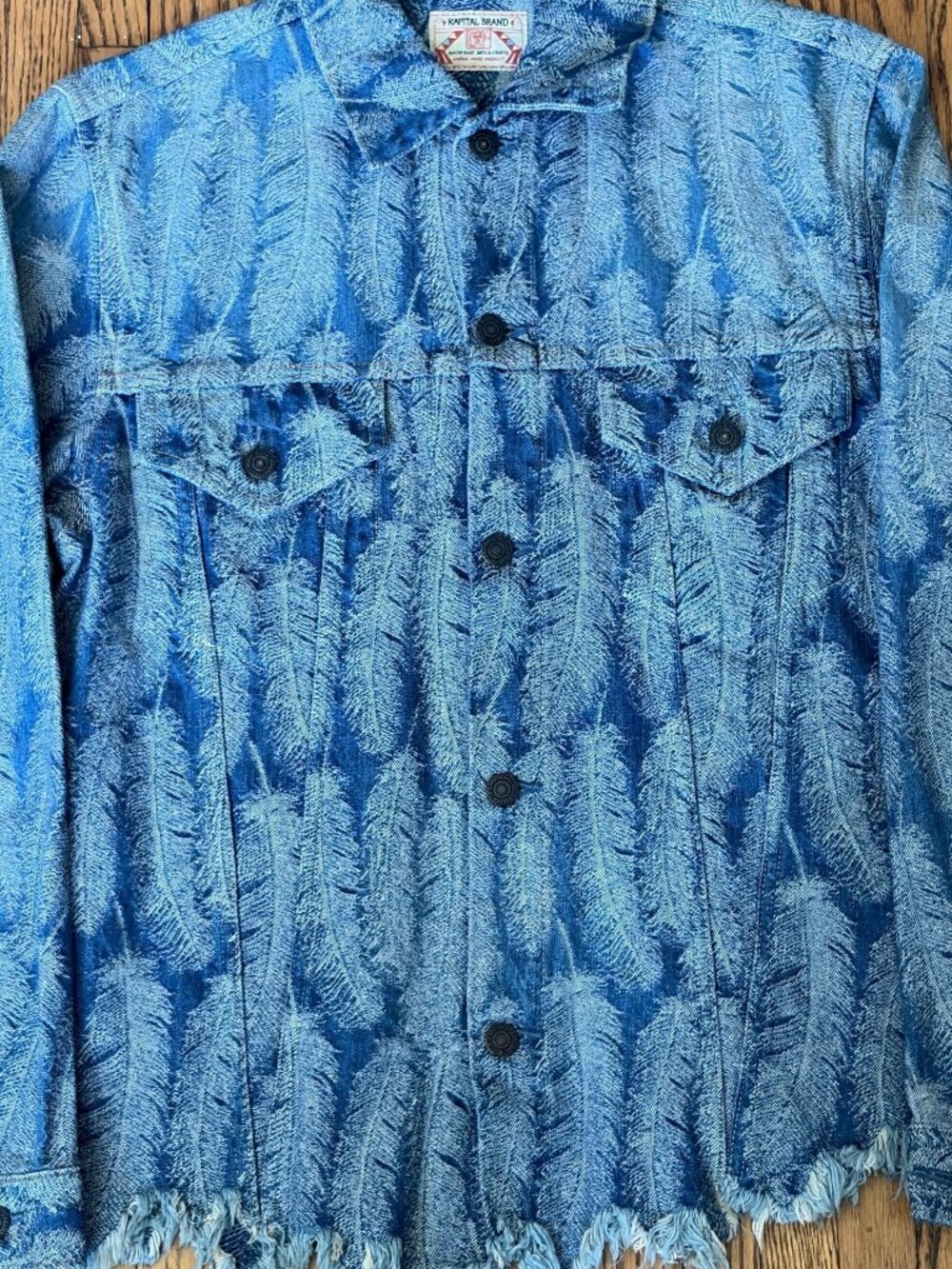 Vintage Embellished Kapital Brand Patchwork Denim Shirt Men's M
